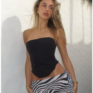 White Fox Boutique Black Strapless Camisole